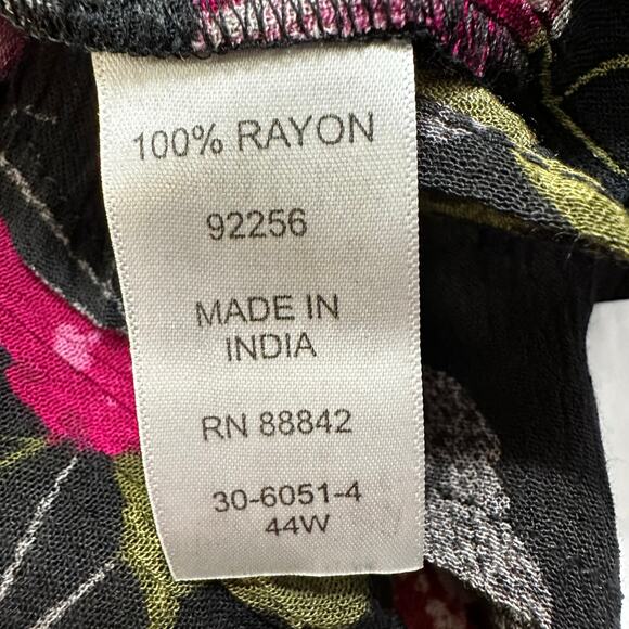 Roaman's Midi Dress Size 44W Rayon Floral Boho Peasant Gypsy Festival Cottage - Picture 7 of 8